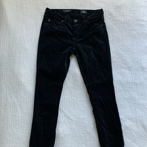 A.G. Black Velvet Skinny Jeans